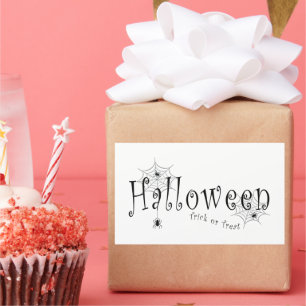 Spooky Elegance: Halloween Spider Web Design Rectangular Sticker