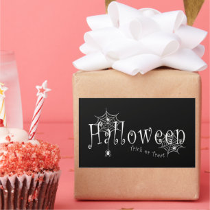 Spooky Elegance: Halloween Spider Web Design Rectangular Sticker