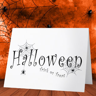 Spooky Elegance: Halloween Spider Web Design Thank You Card