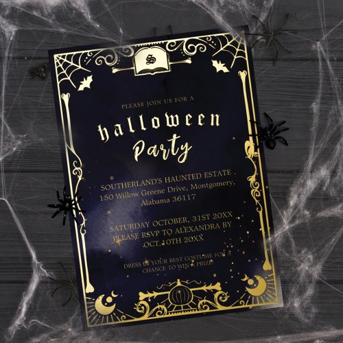 Spooky Elegant Spirit Halloween Party Tarot Card