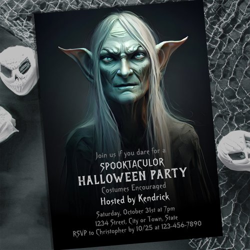 Spooky Elf Halloween Costume Party Invitation