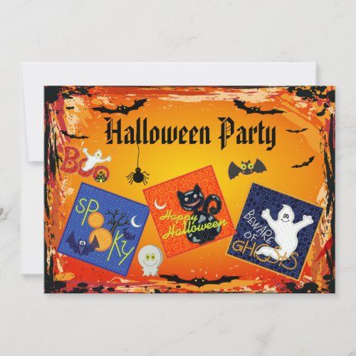 Spooky Embroidery Patches Halloween Party Invites