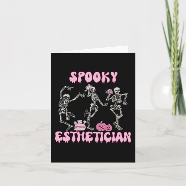 Spooky Esthetician Halloween Skeleton Skin Therapi Card (Front)