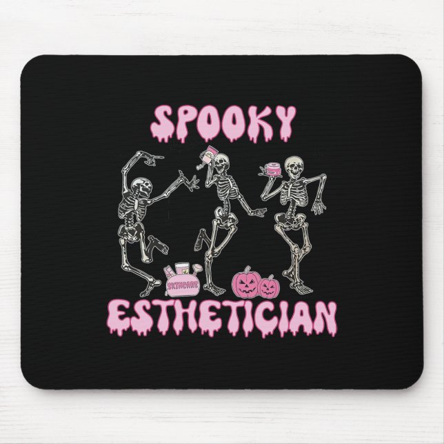Spooky Esthetician Halloween Skeleton Skin Therapi Mouse Pad (Front)