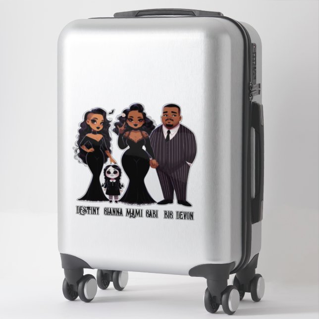Spooky Ethnic Gothic Family Halloween Sticker (Suitcase)