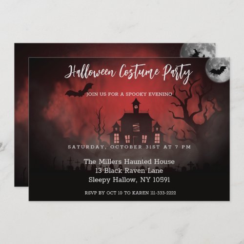 Spooky Evening Haunted House Party Invitation