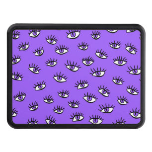 Spooky Evil Eyes Purple Halloween Hitch Cover