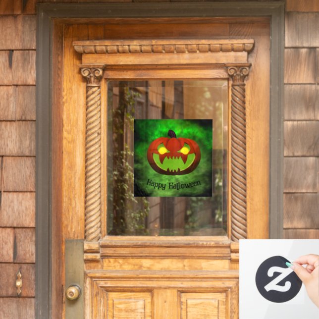 Spooky Evil HalloweenPumpkin Window Cling (Home Door)