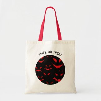 Spooky Evil Red Faces Trick or Treat Halloween