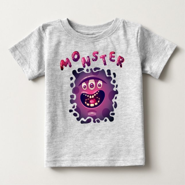Spooky Expressions Fun Monster Face Baby T-Shirt (Front)