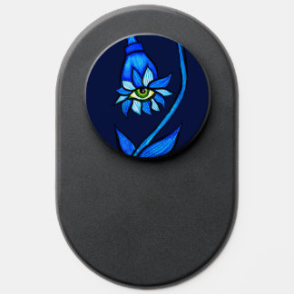 Spooky Eye Flower Creepy Art In Blue PopSocket