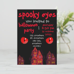 Spooky eye, scary halloween party invitation