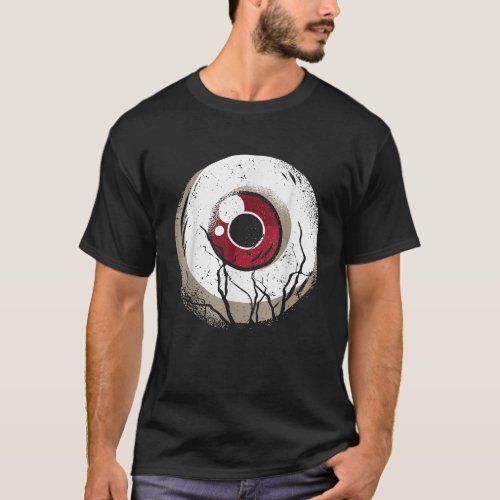 Spooky Eyeball Lazy Halloween Costume Scary Creepy T_Shirt