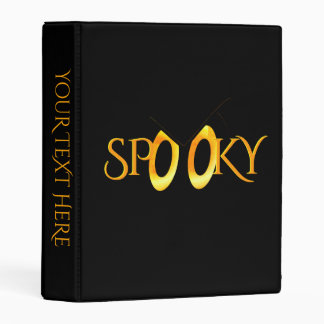 Spooky Eyes Cartoon w Monogram Mini Binder