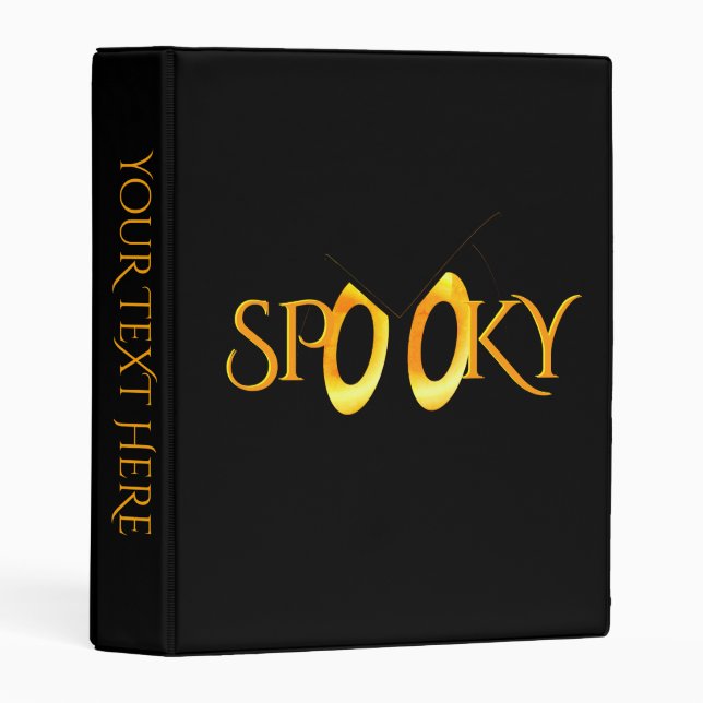 Spooky Eyes Cartoon w Monogram Mini Binder (Front/Spine)