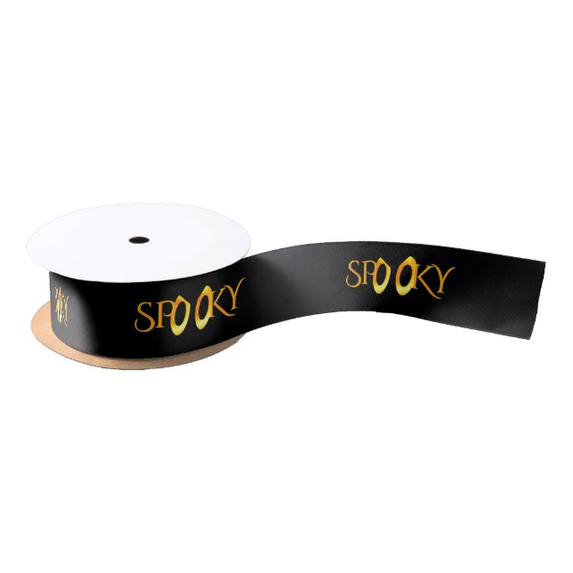 Spooky Eyes Cartoon w Monogram Satin Ribbon (Spool)