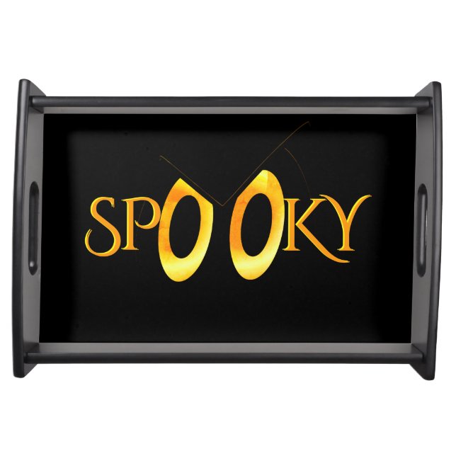 Spooky Eyes Cartoon w Monogram Serving Tray (Front)
