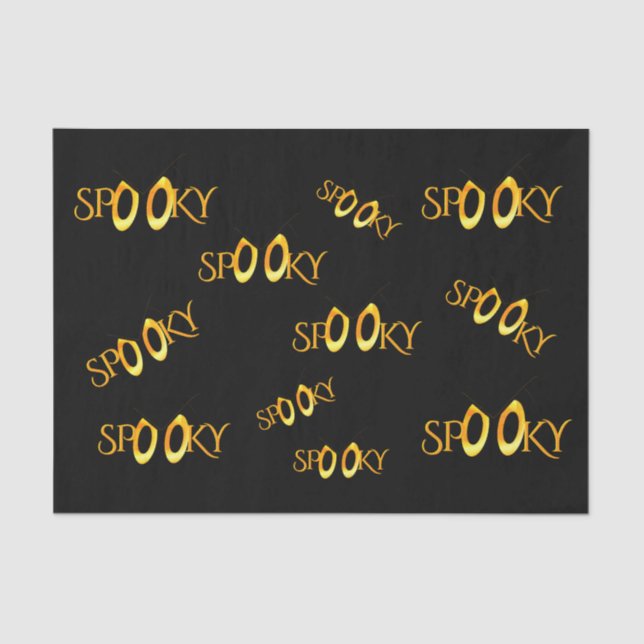 Spooky Eyes Cartoon w Monogram Tissue Paper (Front)