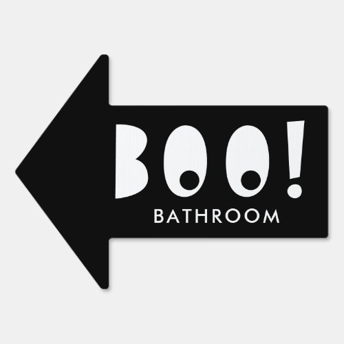 Spooky Eyes Halloween Black  White Arrow Bathroom Sign