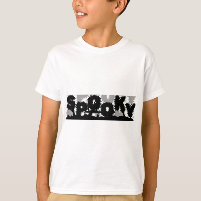 Spooky Face Halloween T-Shirt – Front “SPOOKY”  (Front)