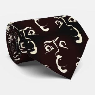 spooky face neck tie