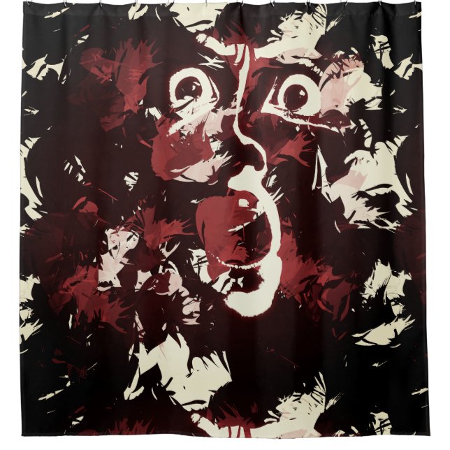 spooky face shower curtain (Front)