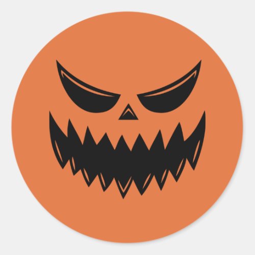  Spooky Fall Halloween Pumpkin Classic Round Sticker