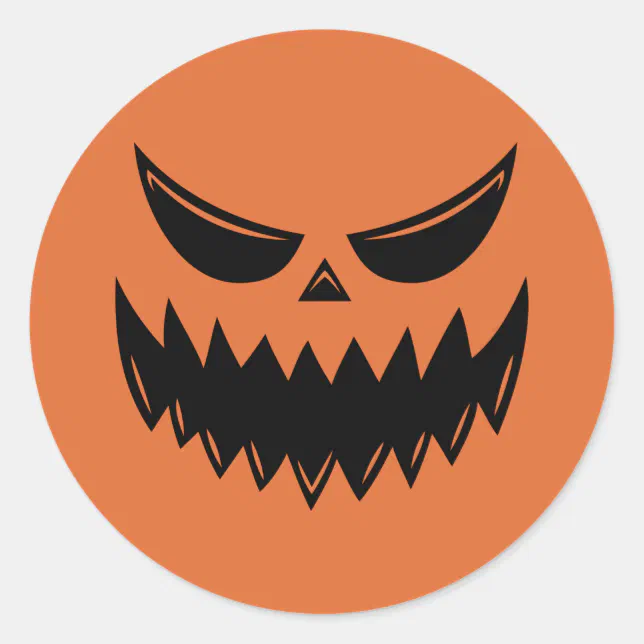 Spooky Fall Halloween Pumpkin Classic Round Sticker | Zazzle