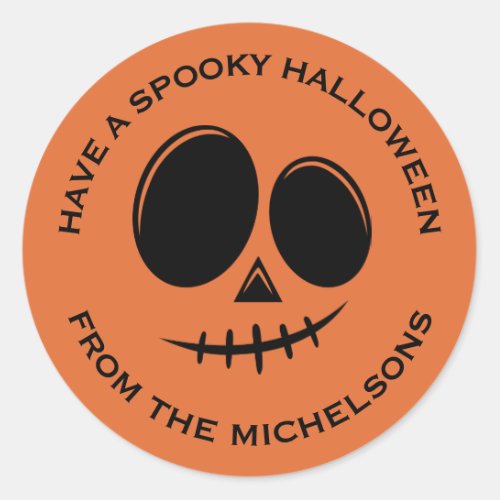 Spooky Fall Halloween Pumpkin Classic Round Sticker