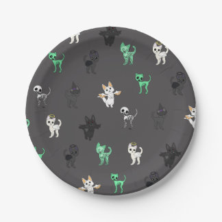 Spooky Felines Happy Halloween Paper Plates
