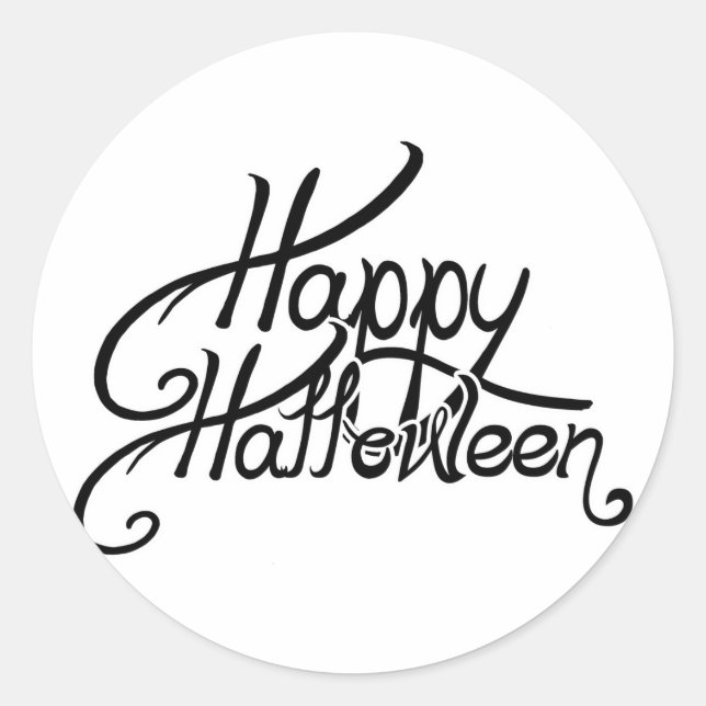 Spooky Festive Happy Halloween Classic Round Sticker (Front)