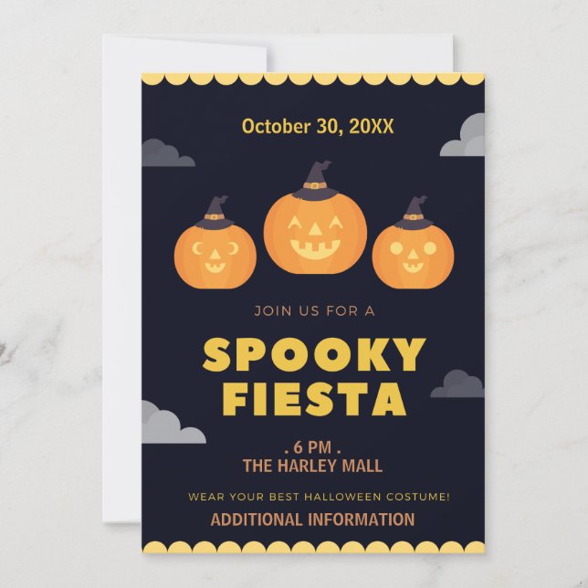Spooky Fiesta Custom Halloween Party Invitation (Front)