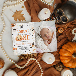 Spooky First Birthday Photo Invite