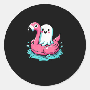 Spooky Flamingo Funny Spooky Summer Summerween Classic Round Sticker