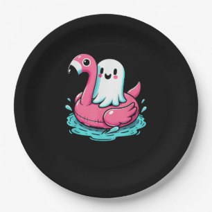 Spooky Flamingo Funny Spooky Summer Summerween Paper Plates