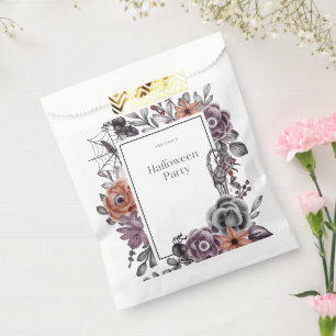 Spooky Floral Halloween Birthday Party Card Favor Bag