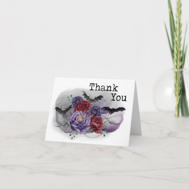Spooky Floral Thank You Card  (Front)