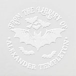 Spooky Flying Bats Library Book Name Embosser