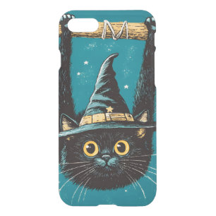 Spooky Flying Black Cat Witch iPhone SE/8/7 Case