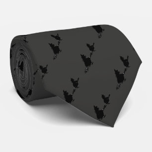 spooky flying witches on broomsticks halloween neck tie