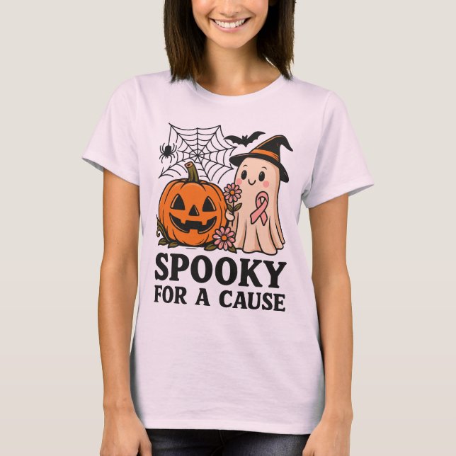 Spooky for a Cause – Cute Ghost Halloween T-Shirt (Front)