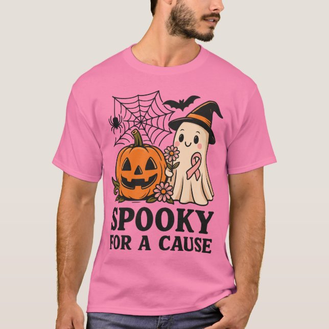 Spooky for a Cause – Cute Ghost Halloween T-Shirt (Front)