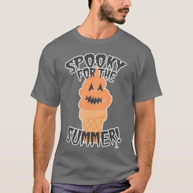   Spooky For Summer Funny Summerween Cartoon T-Shirt (Front)
