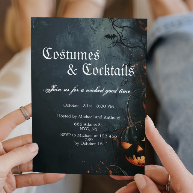Spooky Forest And Pumpkins Halloween  Invitation (Creator Uploaded)