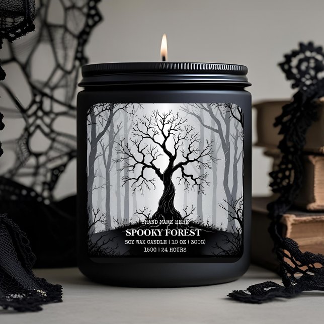 Spooky Forest Candle | Custom Gothic Halloween Square Sticker (Creator Uploaded)