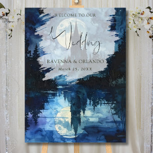 Spooky Forest Castle Moonlake Romance Wedding Foam Board