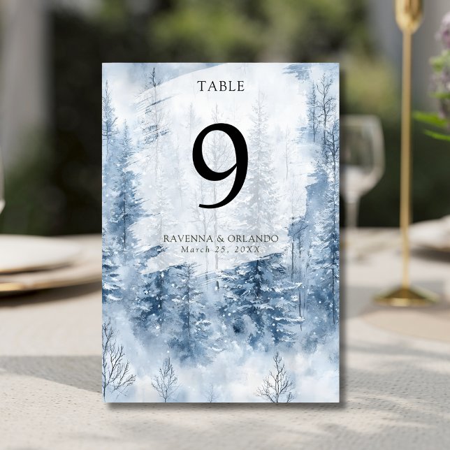 Spooky Forest Castle Moonlake Romance Wedding Table Number (Creator Uploaded)