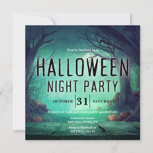 Spooky Forest Halloween Invitation (Front)