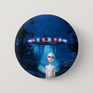 Spooky Forest UFO Close Encounter Button