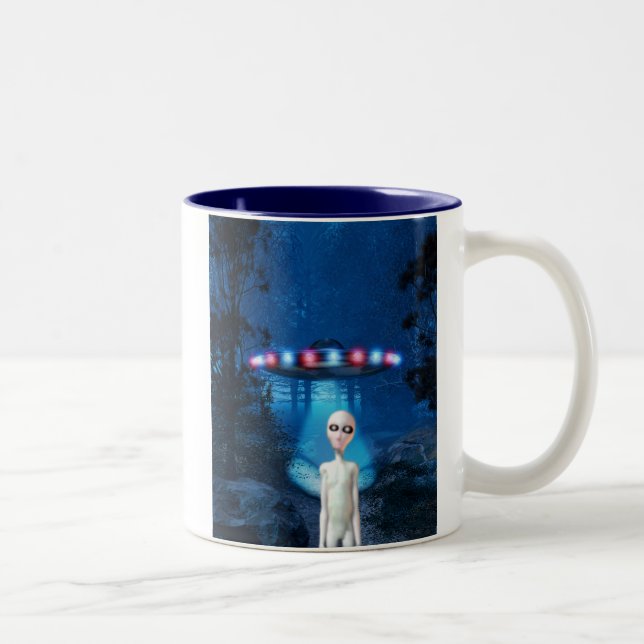 Spooky Forest UFO Close Encounter Mug (Right)